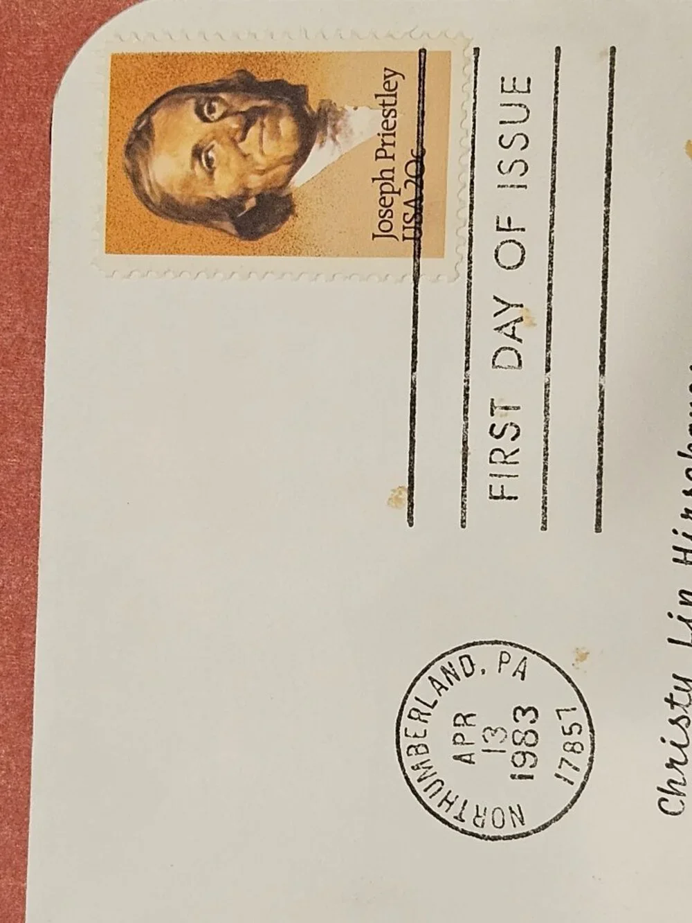 RARE COLLECTIBLE USPS 1ST DAY ISSUE COVER JOSEPH PRIESTLEY STAMP ENVELOPE FDC